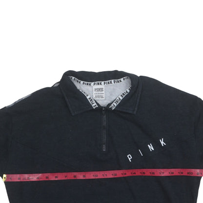 Victoria's Secret PINK Women's Black XS 1/4 Zip Sweatshirt Tropical Print