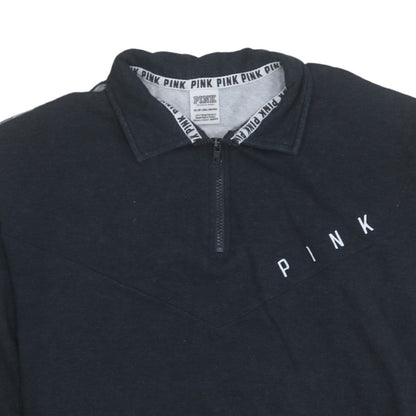 Victoria's Secret PINK Women's Black XS 1/4 Zip Sweatshirt Tropical Print