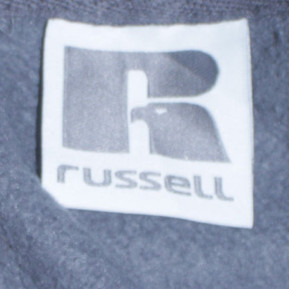 Russell Men’s Grey Pullover Hoodie L Embroidered Logo Fleece