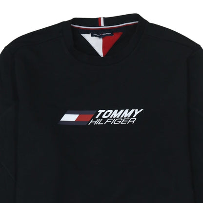 Tommy Hilfiger Men's Black 2XL Crew Neck Logo Sweatshirt