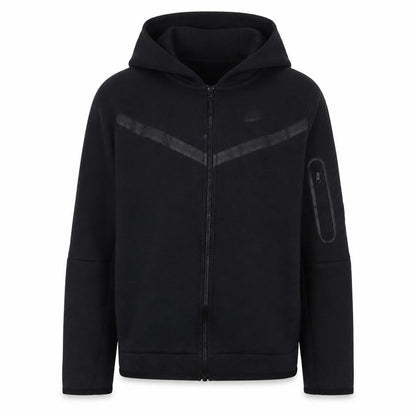 Front view of Nike boys’ black full zip hoodie xl 158-170cm hooded sweatshirt
