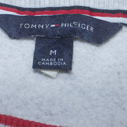 Tommy Hilfiger Men's Grey Navy Logo Crew Neck Sweatshirt M