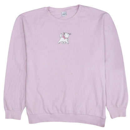 Disney Women Lilac Marie Aristocats Sweatshirt 100% Cotton M