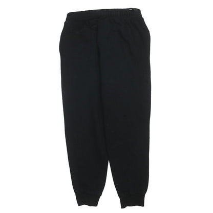 Puma Women Black L Sweatpants Elastic Waist Fleece Joggers