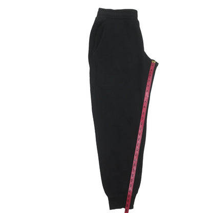 Puma Women Black L Sweatpants Elastic Waist Fleece Joggers