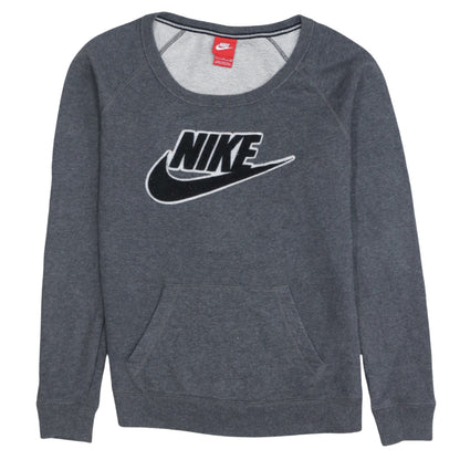 Nike Mens Grey Small Pullover Sweatshirt Logo Crew Neck