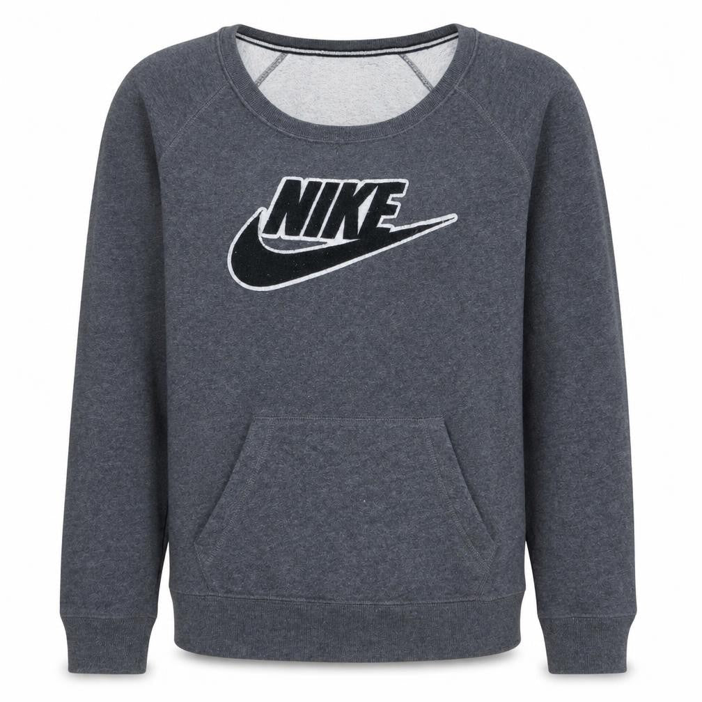 Nike Mens Grey Small Pullover Sweatshirt Logo Crew Neck