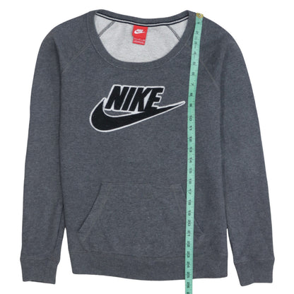 Nike Mens Grey Small Pullover Sweatshirt Logo Crew Neck