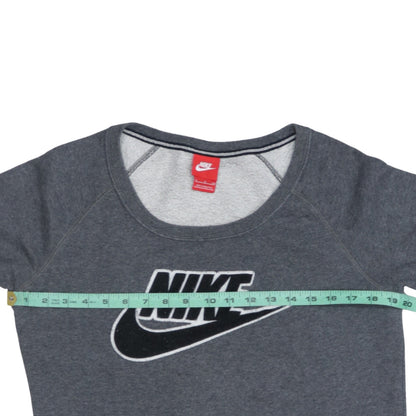Nike Mens Grey Small Pullover Sweatshirt Logo Crew Neck