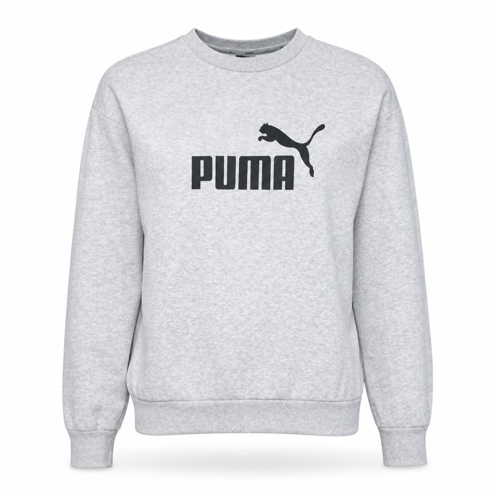 Puma Women's Grey Logo Crew Neck Pullover Sweatshirt Size L