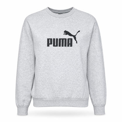 Puma Women's Grey Logo Crew Neck Pullover Sweatshirt Size L
