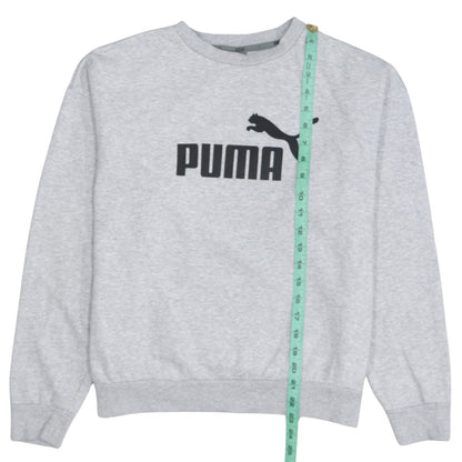 Puma Women's Grey Logo Crew Neck Pullover Sweatshirt Size L