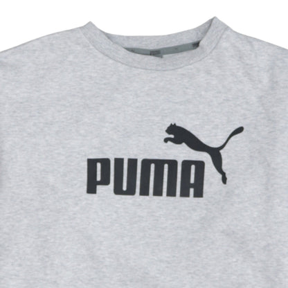 Puma Women's Grey Logo Crew Neck Pullover Sweatshirt Size L