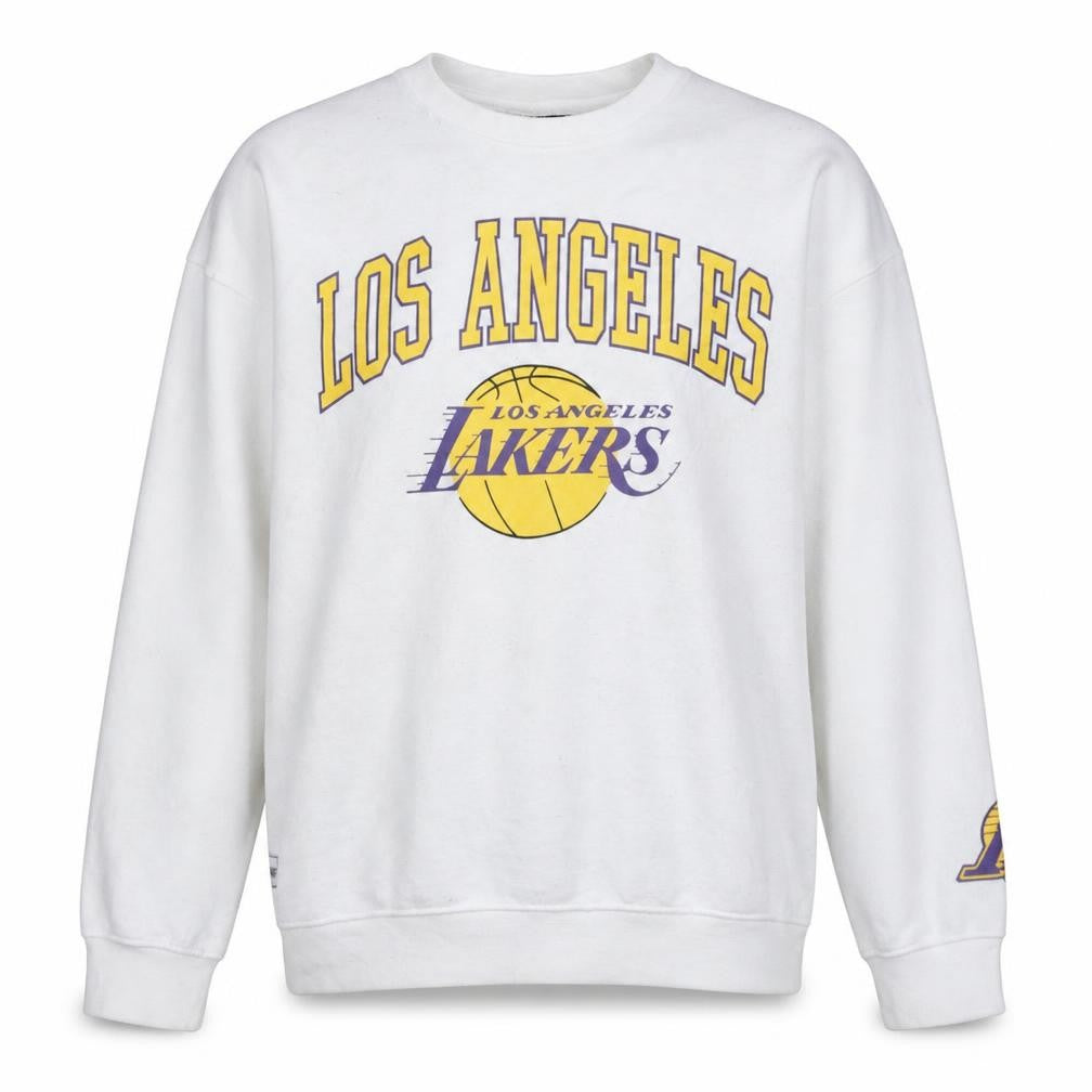 NBA Los Angeles Lakers White Sweatshirt Women S Pullover Crew Neck