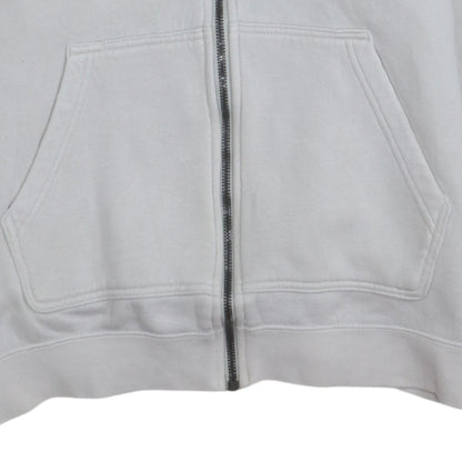 Nike Boys White Full Zip Hoodie Size S Cotton Blend Lined Sweatshirt
