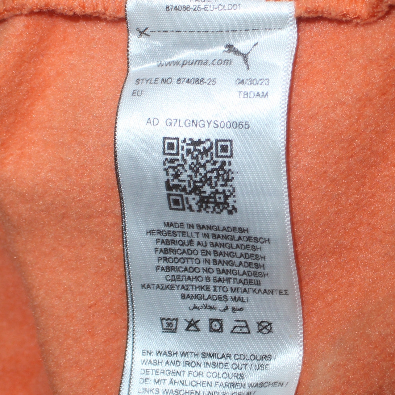 Puma Mens Orange 2XL Pullover Hoodie Sweatshirt Logo Sportswear