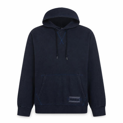 Front view of Adidas Men's Blue XL Pullover Hoodie Fleece Sportswear