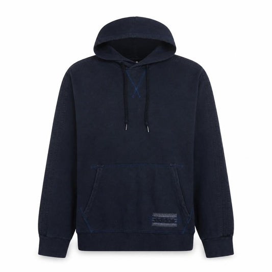 Front view of Adidas Men's Blue XL Pullover Hoodie Fleece Sportswear