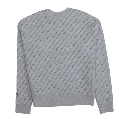 Champion Men's Grey Reverse Weave Logo Pullover Sweatshirt Size L
