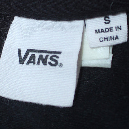 Vans Womens Black Small Pullover Sweatshirt Off The Wall Logo