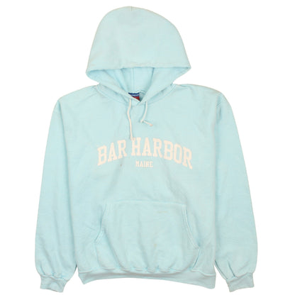 Champion Men's Blue Pullover Hoodie L Bar Harbor Maine Graphic