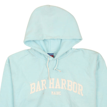 Champion Men's Blue Pullover Hoodie L Bar Harbor Maine Graphic
