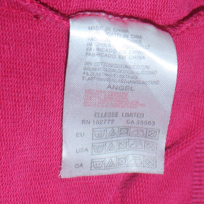 Ellesse Womens Pink White Bomber Jacket M Full Zip Retro Sports Style