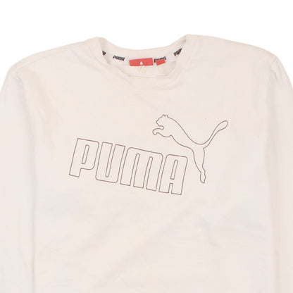 Puma Women Ivory Crew Neck Pullover Sweatshirt Size 16
