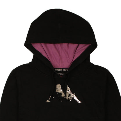 Kappa Womens Black XL Sequin Logo Pullover Hoodie