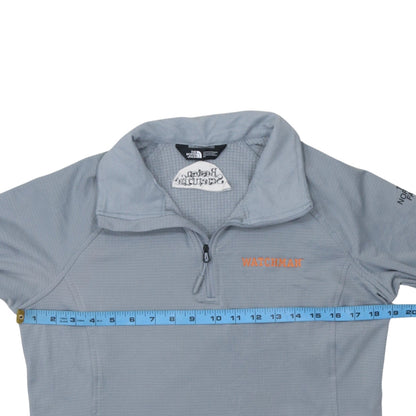 The North Face Womens Grey 1/4 Zip Pullover Sweatshirt Size M Polyester Stretch