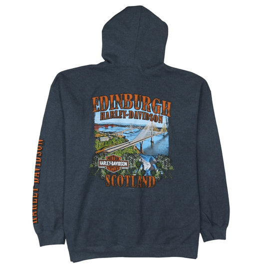 Harley-Davidson Men’s Blue 2XL Full Zip Fleece Hoodie Edinburgh