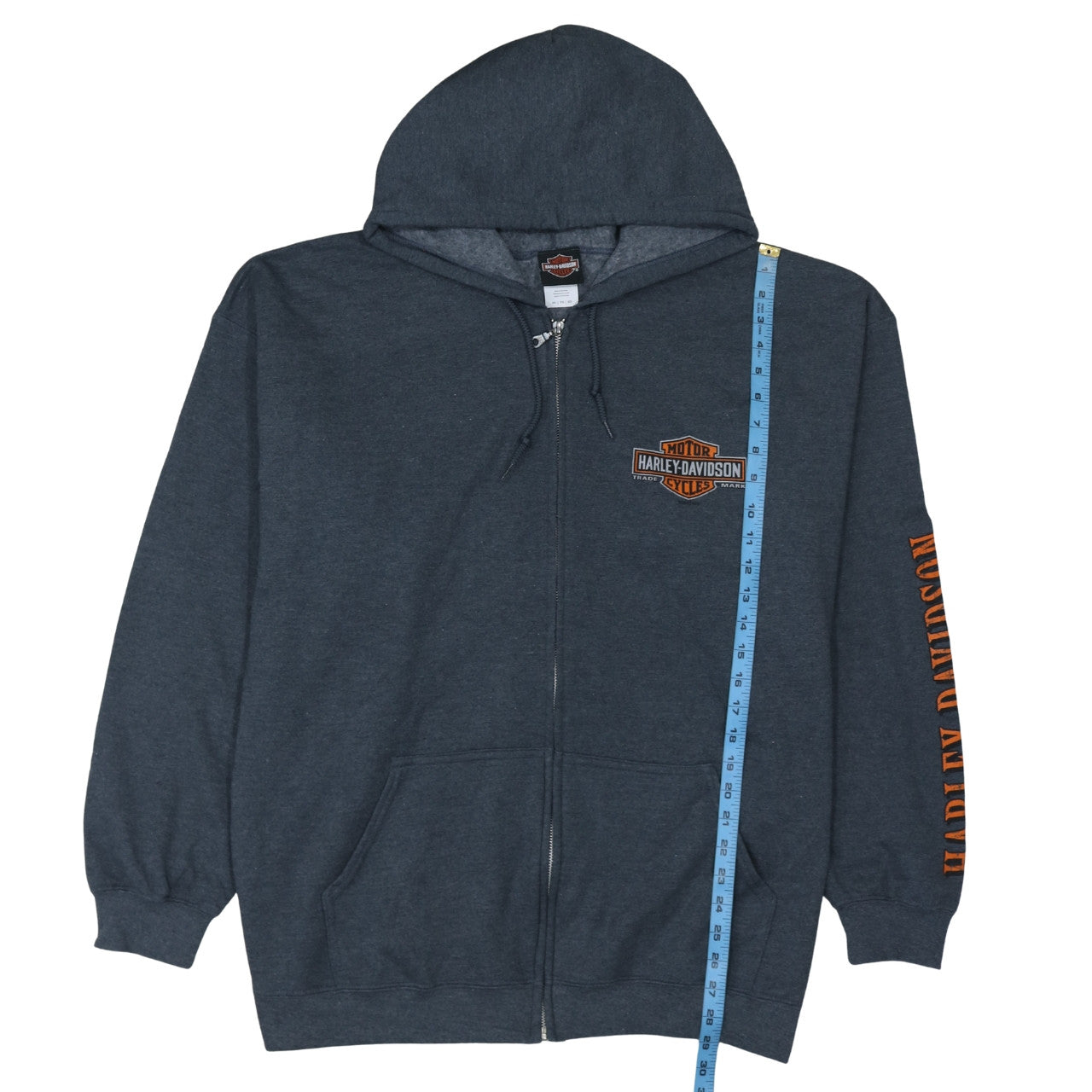 Harley-Davidson Men’s Blue 2XL Full Zip Fleece Hoodie Edinburgh