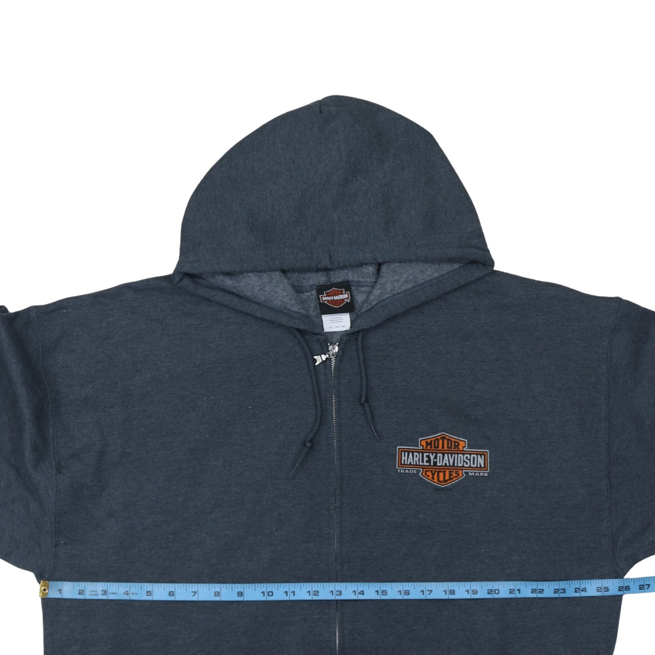 Harley-Davidson Men’s Blue 2XL Full Zip Fleece Hoodie Edinburgh
