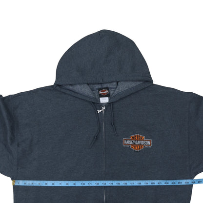 Harley-Davidson Men’s Blue 2XL Full Zip Fleece Hoodie Edinburgh