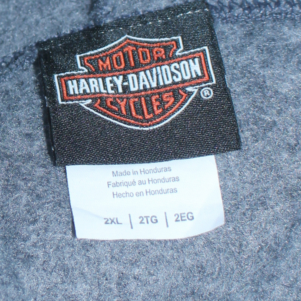 Harley-Davidson Men’s Blue 2XL Full Zip Fleece Hoodie Edinburgh
