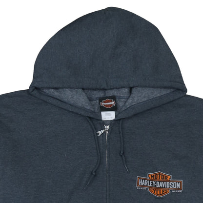 Harley-Davidson Men’s Blue 2XL Full Zip Fleece Hoodie Edinburgh