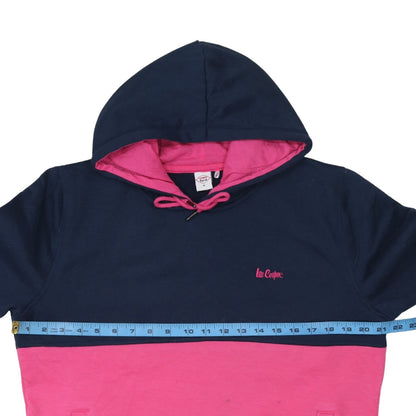 Lee Cooper Women Navy Pink Pullover Hoodie Size 16 Cotton Blend