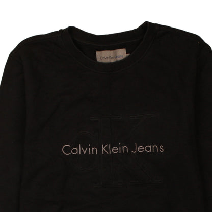 Calvin Klein Jeans Men's Black Logo Crew Neck Sweatshirt M