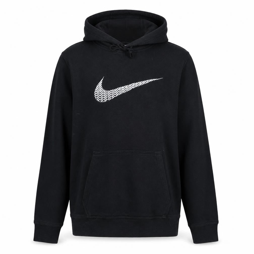 Nike Men's Black Pullover Hoodie Medium Logo Print Sweatshirt