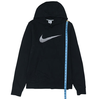 Nike Men's Black Pullover Hoodie Medium Logo Print Sweatshirt