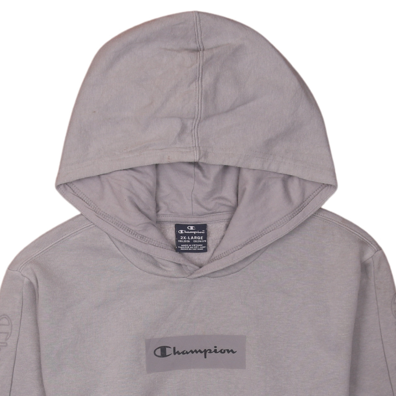 Champion Boys Grey Pullover Hoodie 15-16 Years Logo Fleece Sweatshirt