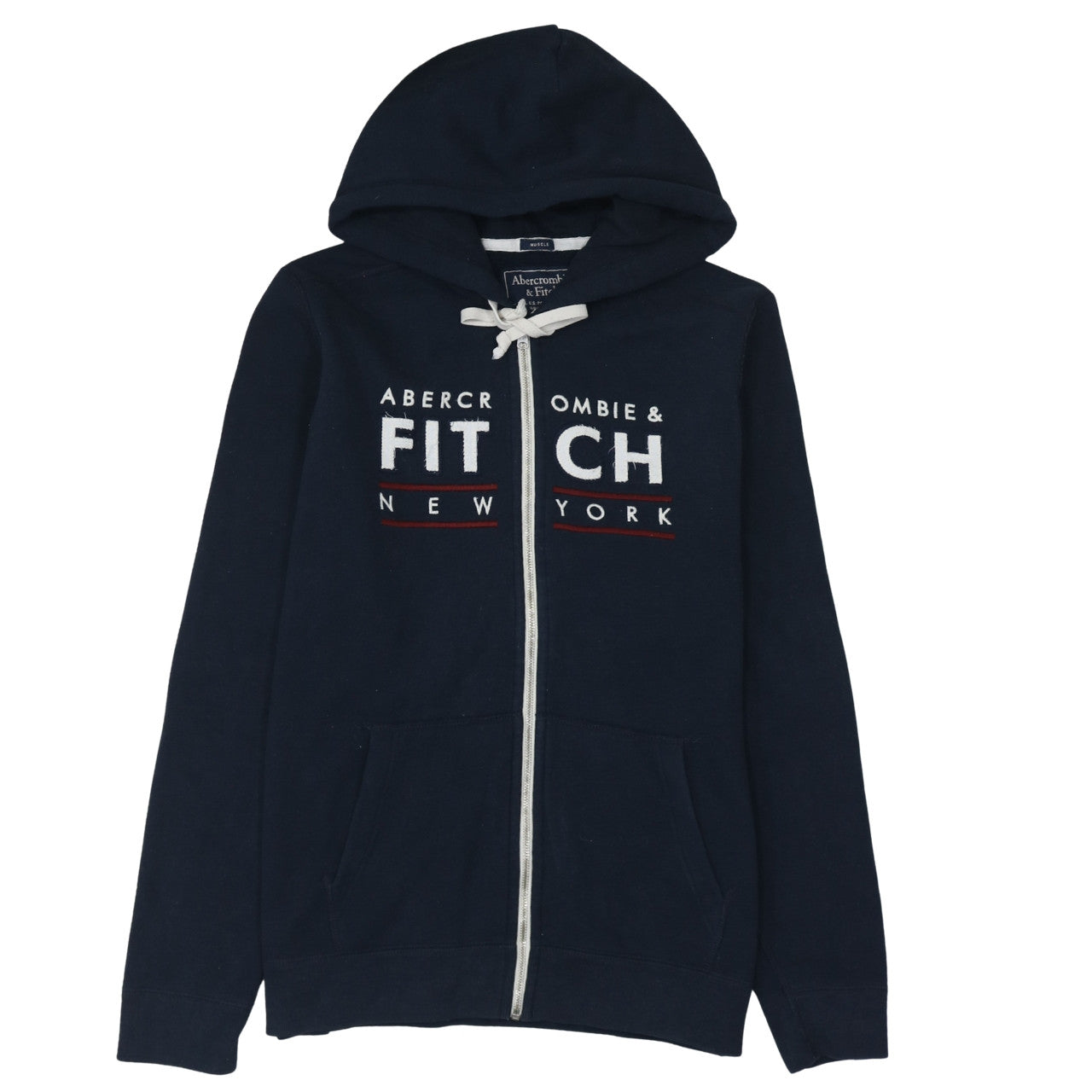 Abercrombie & Fitch Men’s Blue Full Zip Hoodie 2XL Classic Fleece