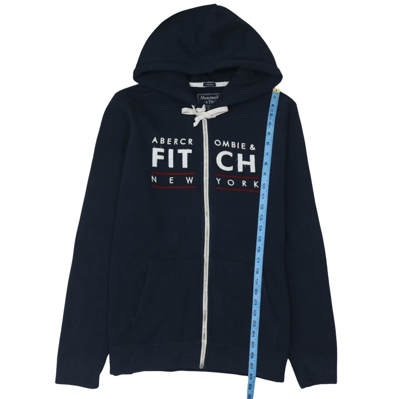 Abercrombie & Fitch Men’s Blue Full Zip Hoodie 2XL Classic Fleece