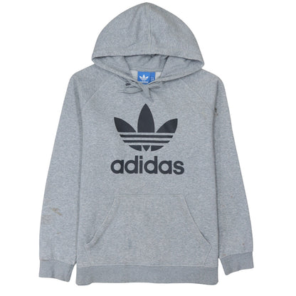 Adidas Men's Grey Pullover Hoodie L Sports Logo Fleece