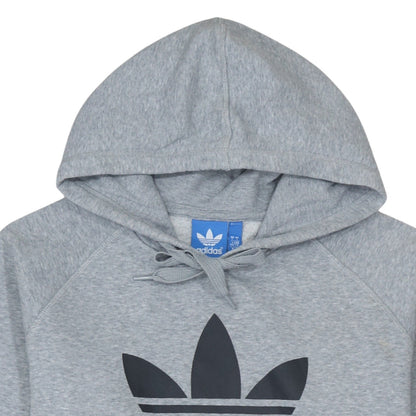 Adidas Men's Grey Pullover Hoodie L Sports Logo Fleece