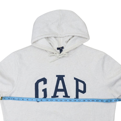 Gap Men's White XL Pullover Hoodie Fleece Sweatshirt Logo
