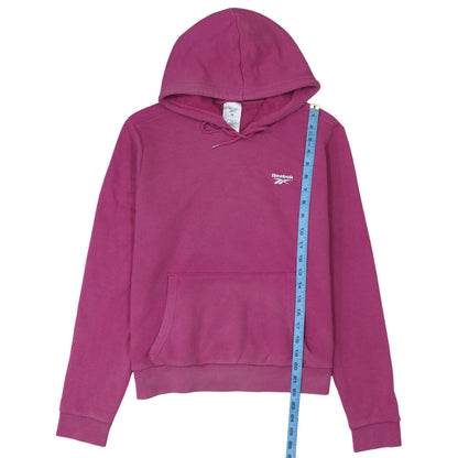 Reebok Women's Pink Pullover Hoodie - Medium Cotton Blend