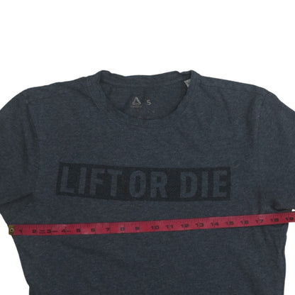 Reebok Mens Blue 'Lift or Die' Sports T-Shirt Size S