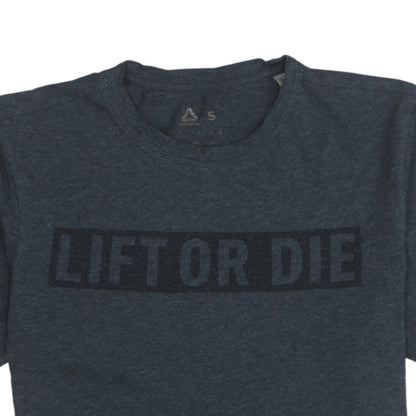 Reebok Mens Blue 'Lift or Die' Sports T-Shirt Size S