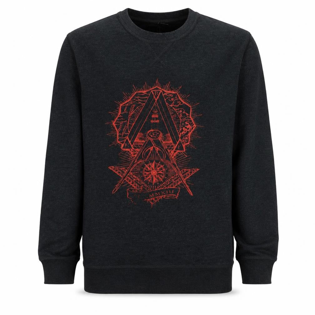 Never Be Famous Men's Black Graphic Pullover Sweatshirt M